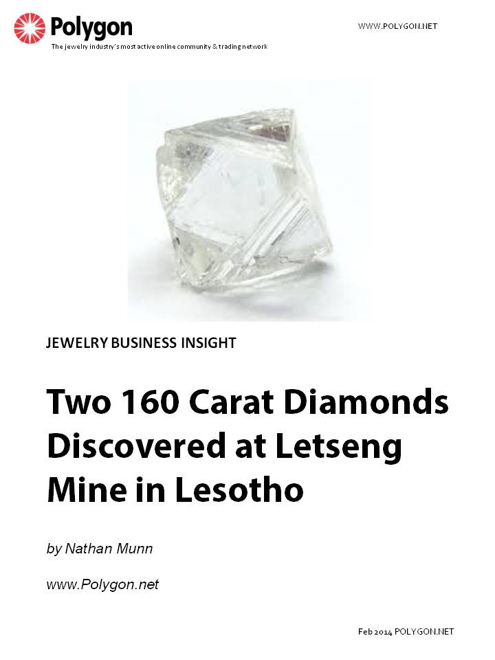 Two 160 Carat Diamonds Discovered at Letseng Mine in Lesotho