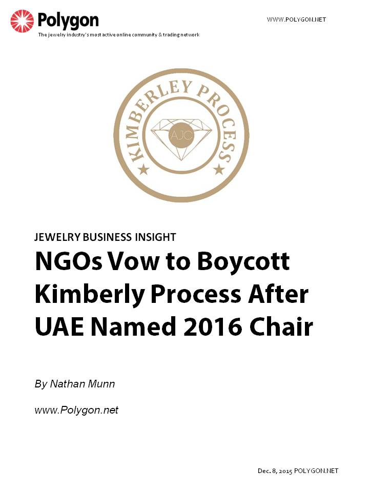 NGO’s Vow to Boycott Kimberly Process Meetings After UAE Named 2016 Chair 